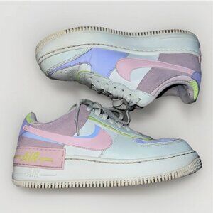 Nike Womens Air Force 1 Shadow CI0919-106 Multicolor Casual Sneakers Sz 7 Pastel